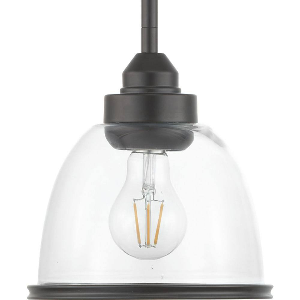 P500137-020-Progress Lighting-Saluda - Pendants Light - 1 Light - Bell Shade in Coastal style - 7.25 Inches wide by 8 Inches high-Antique Bronze