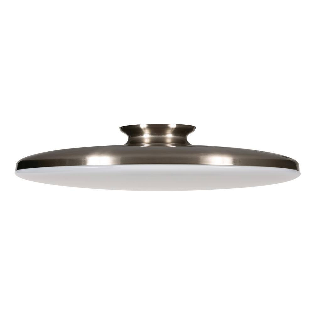 AFX  Skye LED Flush Mount with White Acrylic 33 Satin Nickel Large 19 inch Satin Nickel