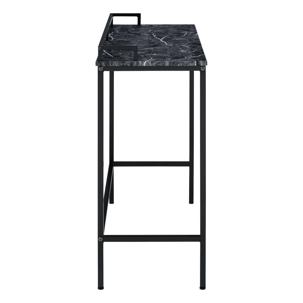 Brighton Console Table in Black Marble Engineered Wood Top and Black Frame