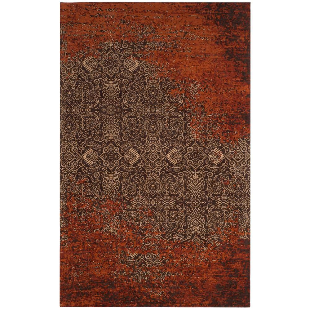 SAFAVIEH Classic Vintage Adelaide Abstract Area Rug, Rust/Brown, 5' x 8'