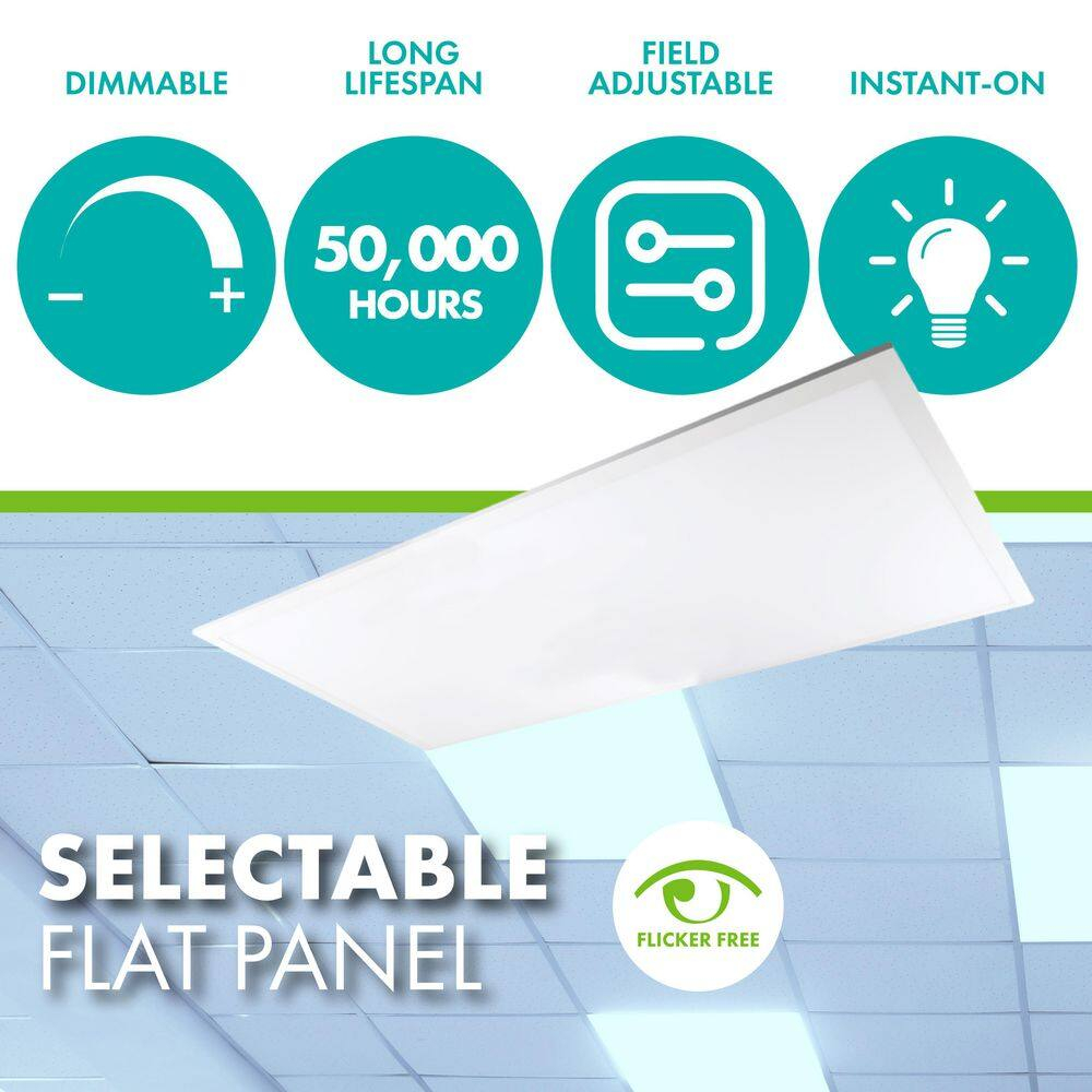 Simply Conserve 50/64/75-Watt Equivalent Dimmable Integrated LED Flat Panel Light, 3500K/4000K/5000K