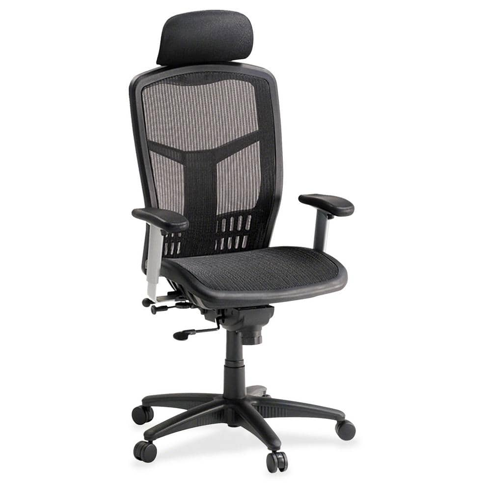 Lorell ErgoMesh Series High-Back Mesh Chair Black Mesh Seat - Mesh Back - Plastic, Steel Frame - Black - 28.5" Width x 28.5" Depth x 51" Height - 1 Each