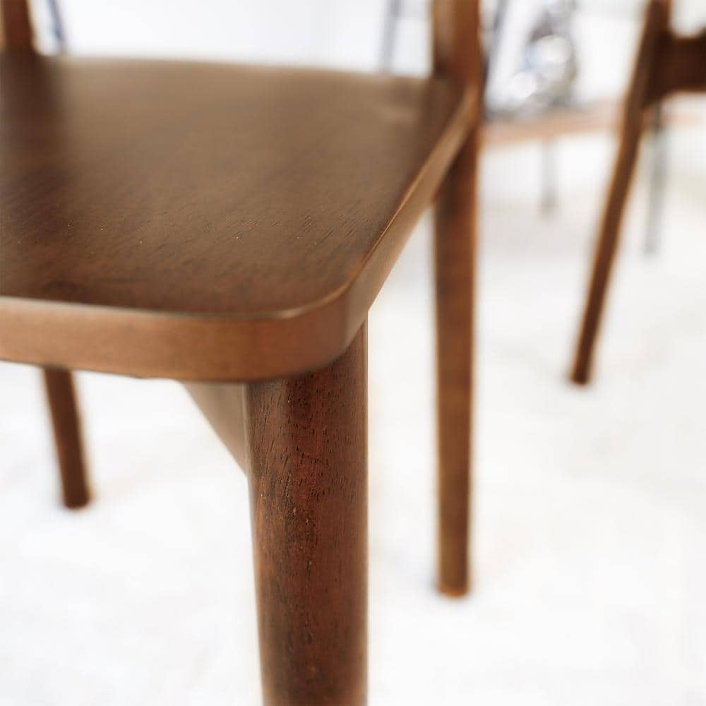Peterson Mid Century Modern Solid Wood Walnut Dining Chairs (Set of 2)