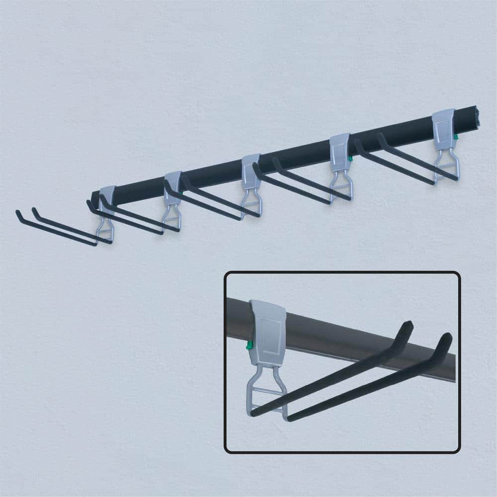 SafeRacks Wall Mounted Ski/Snowboard Rack - Includes 5 Storage Hooks - 500lb Max Capacity