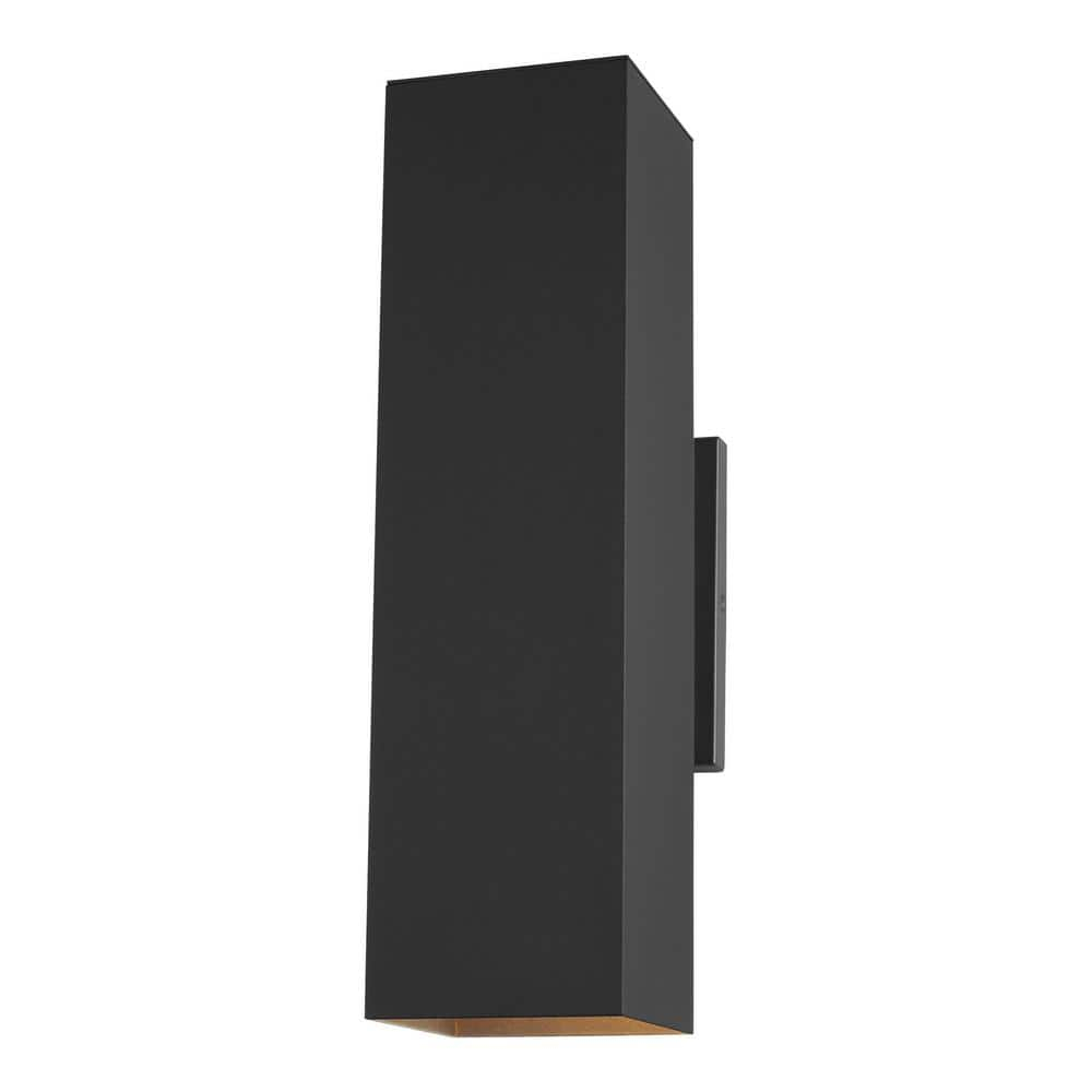 Elegant Pohl Black Bronze LED Outdoor Wall Lantern with Tempered Glass Diffuser