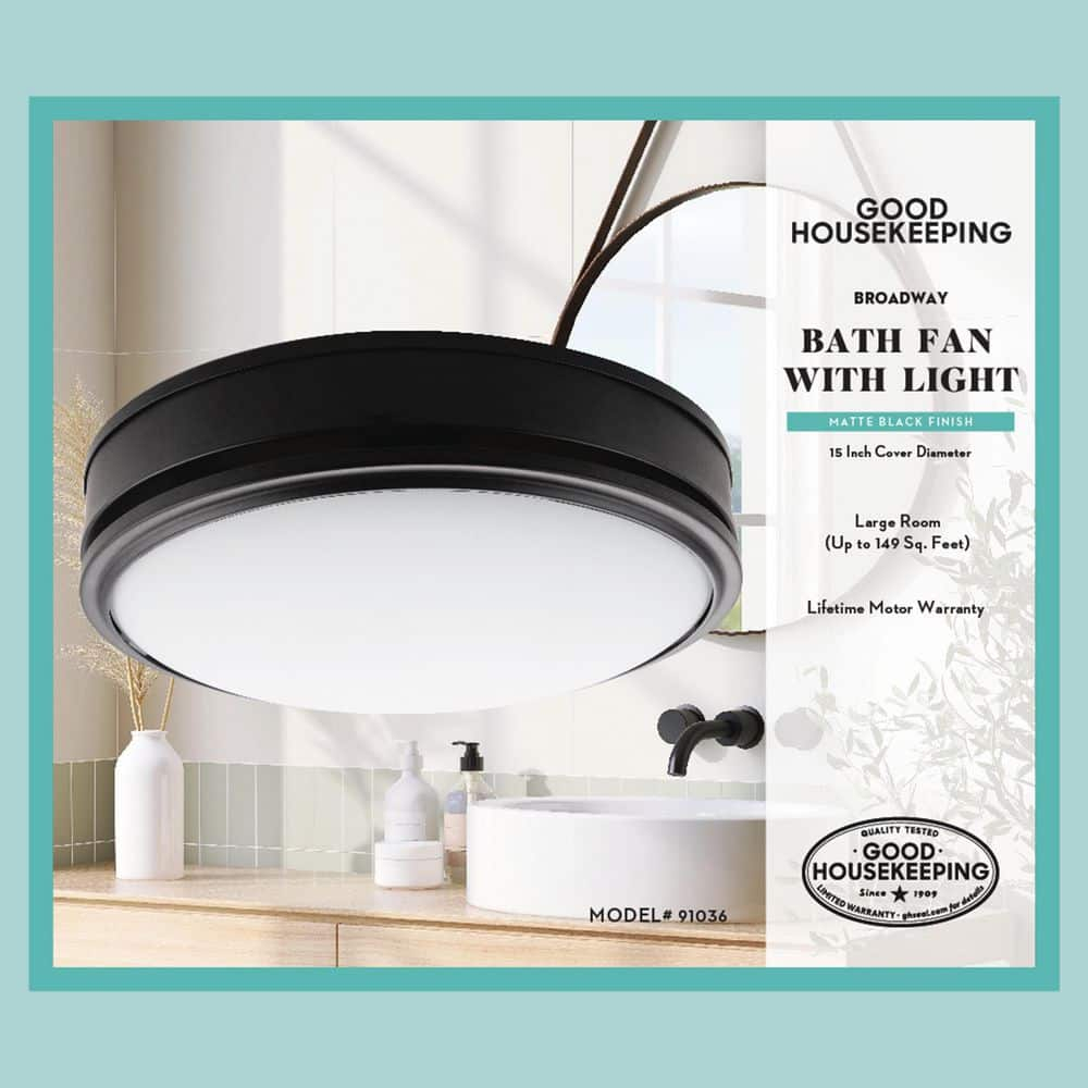 Brushed Nickel Round LED Ceiling Mount Exhaust Fan