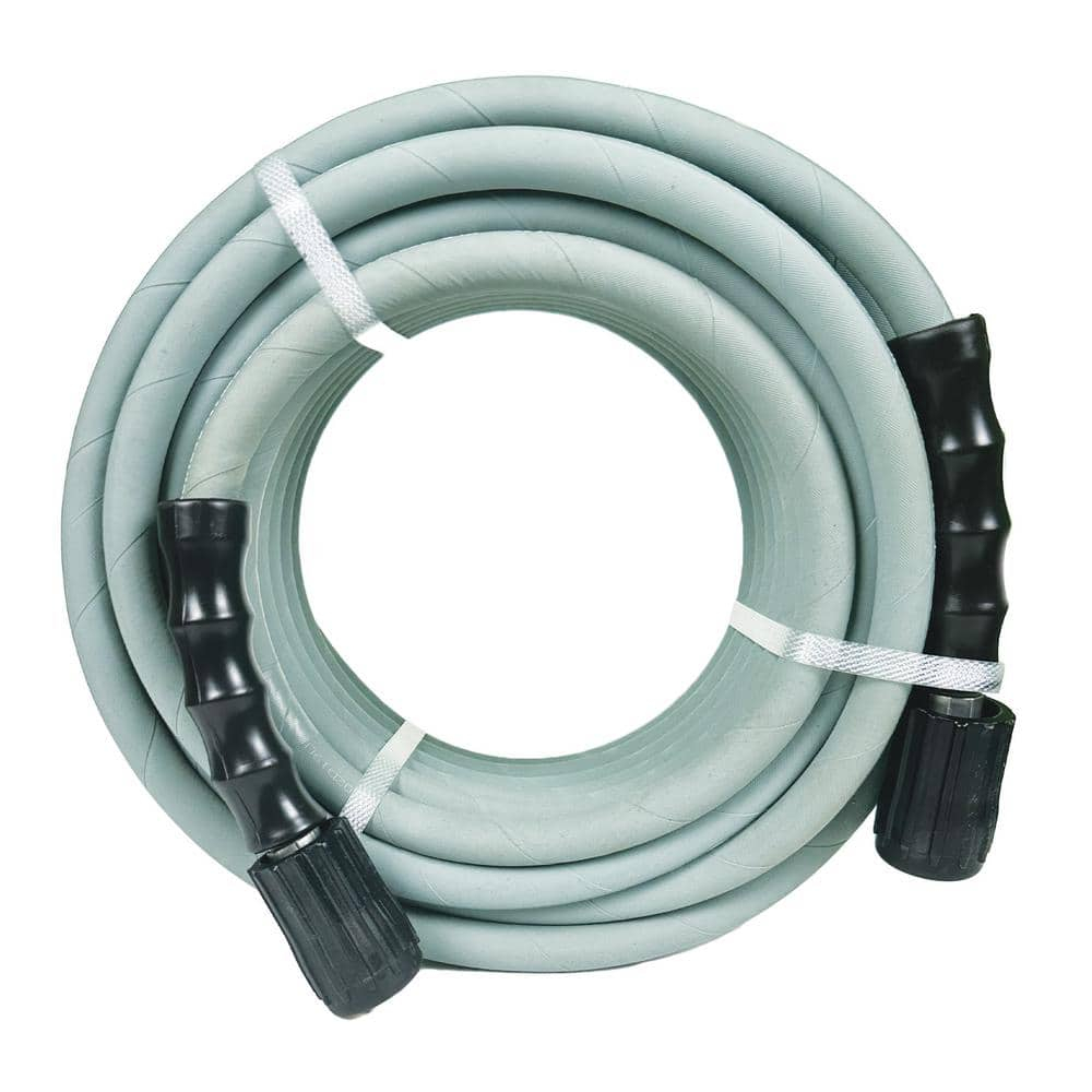 BluShield 1/4" Gray Polyester Braided Rubber Pressure Washer Hose, 25 ft