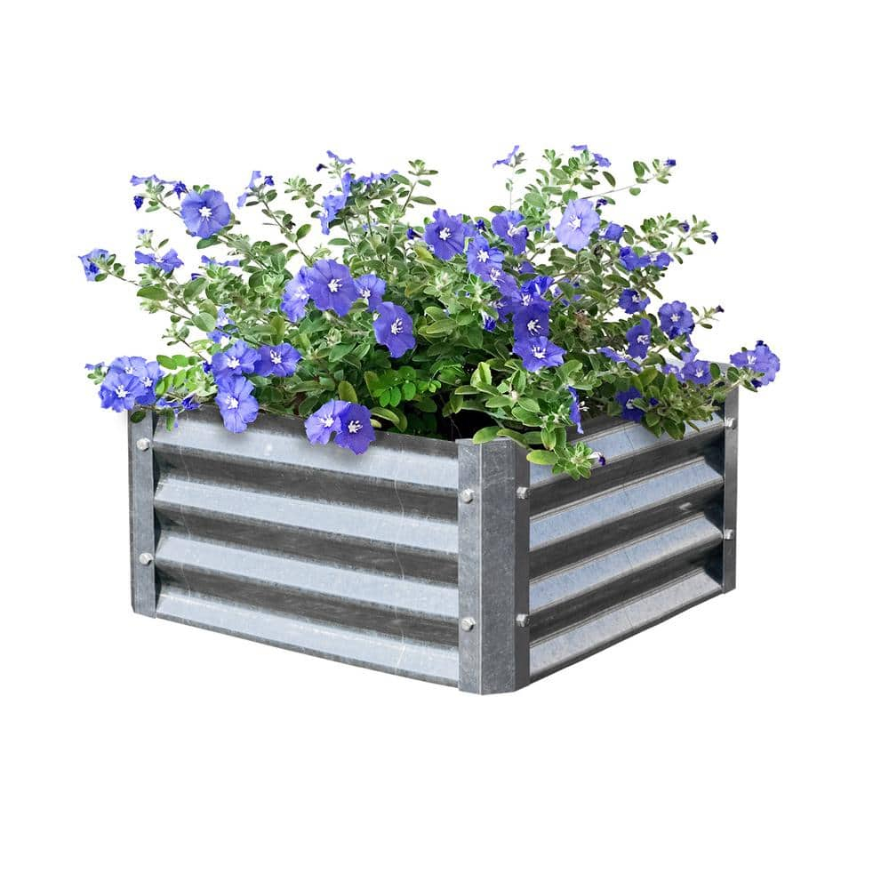 Galvanized Steel 22" Square Low Raised Garden Bed