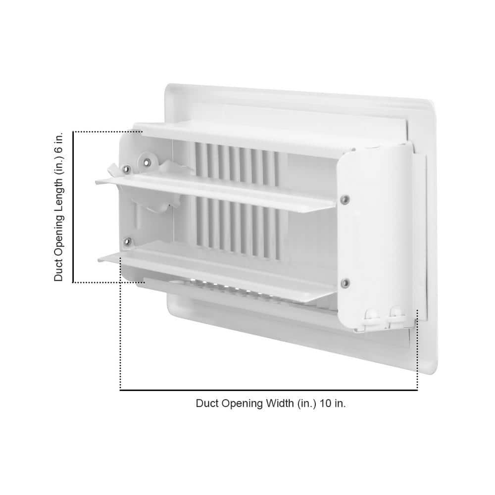 6 in. X 10 in. 2-Way Steel Floor Register in White