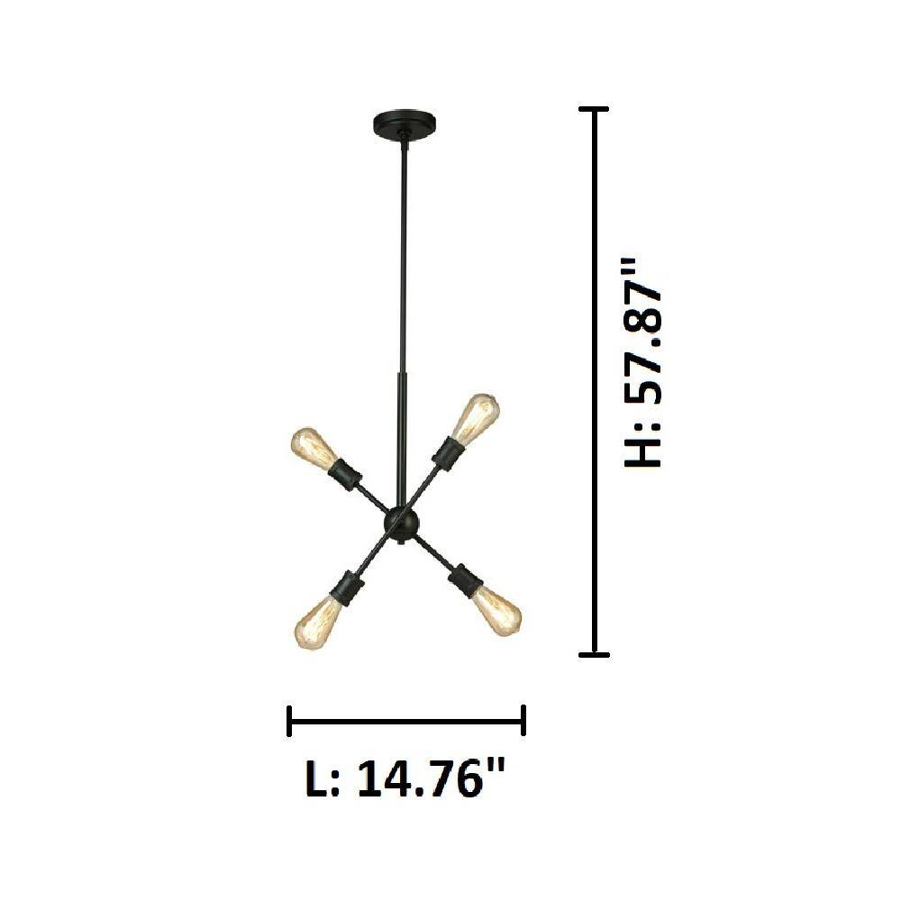 4 Light Pendant by Eglo 203945A in Black Finish