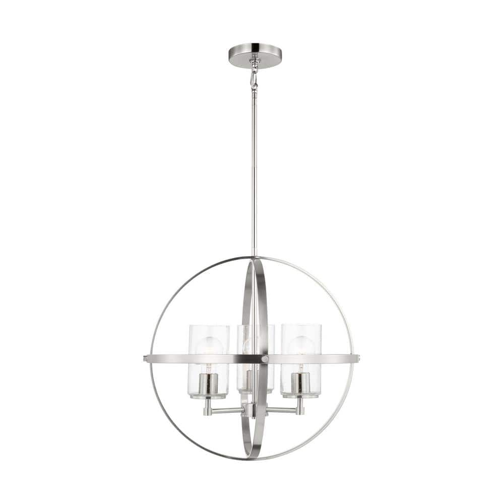 Generation Lighting Alturas 3 -Light Brushed Nickel Modern/contemporary For Use in Dining Rooms, Foyers, Living Rooms Chandelier