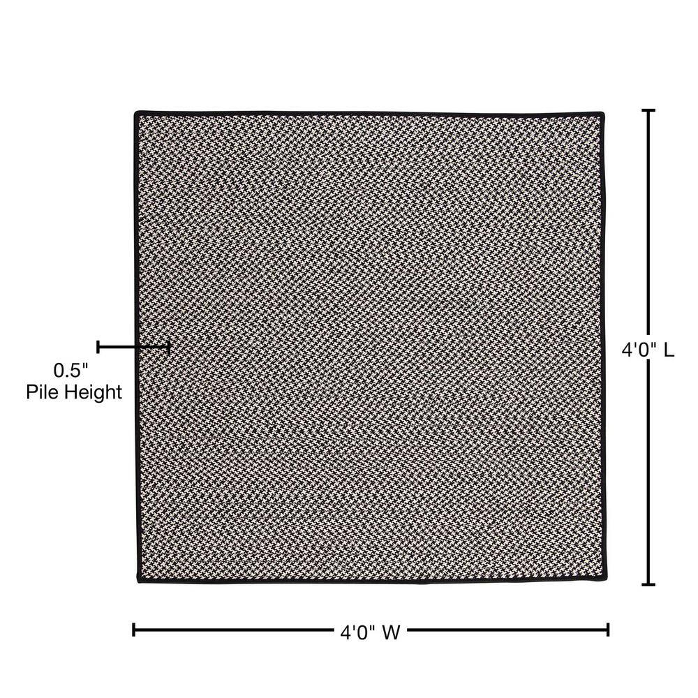 Colonial Mills Outdoor Houndstooth Tweed - Black 4' square