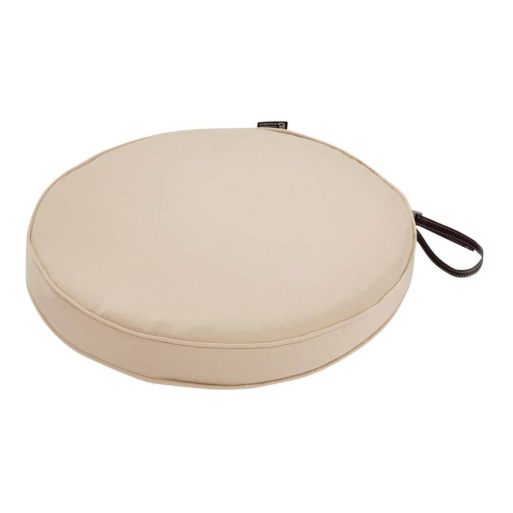 Classic Accessories Montlake FadeSafe Water-Resistant Patio Dining Seat Cushion, 18 x 2 inch, Antique Beige