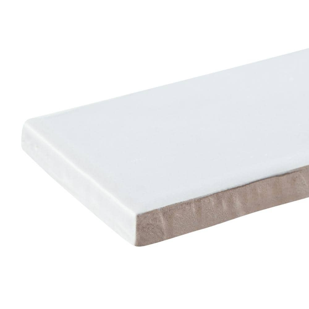 SAMPLE-Compass Dreamy Gray 2-in. x 10-in Subway Glossy Ceramic Wall Tile
