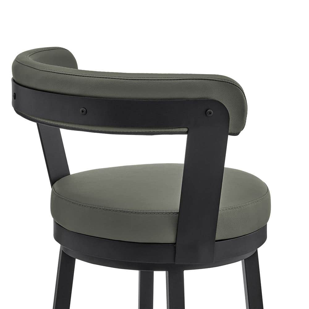 Armen Living Bryant Swivel 30 in. Faux Leather Bar Stool