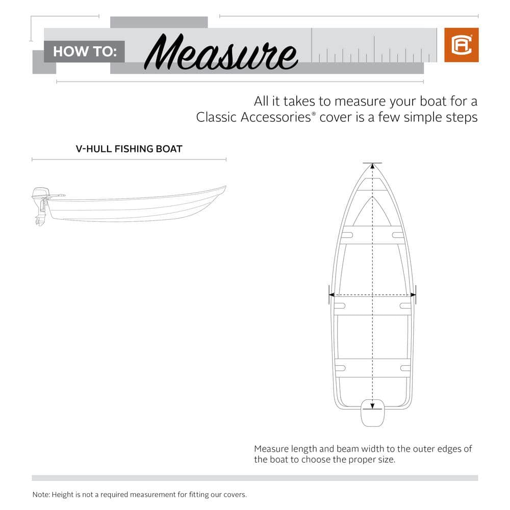 Classic Accessories Stellex™ All Seasons Boat Cover, Fits Boats 12' - 14' L x 68" W, Trailerable Boat Cover with Polyester Fade-Resistant Fabric, Model AA