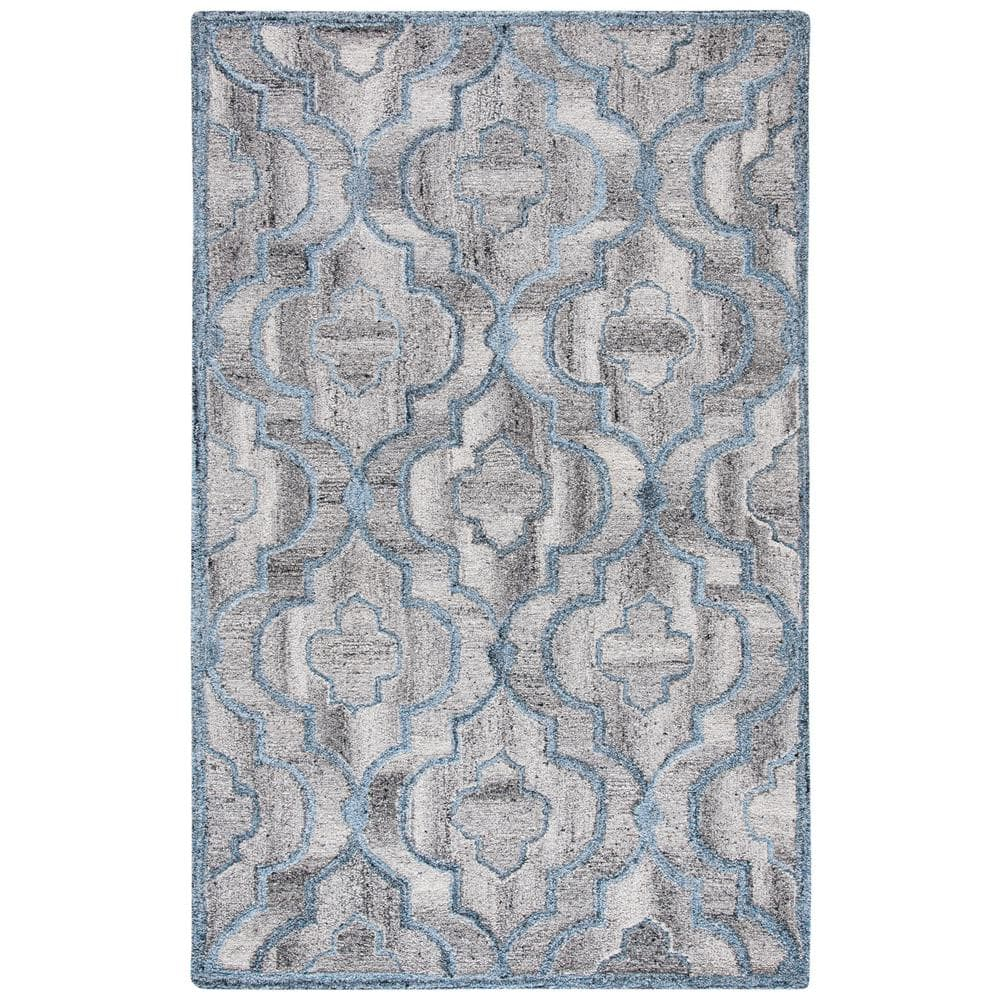 SAFAVIEH Abstract Zyana Geometric Area Rug, Blue/Brown, 9' x 12'