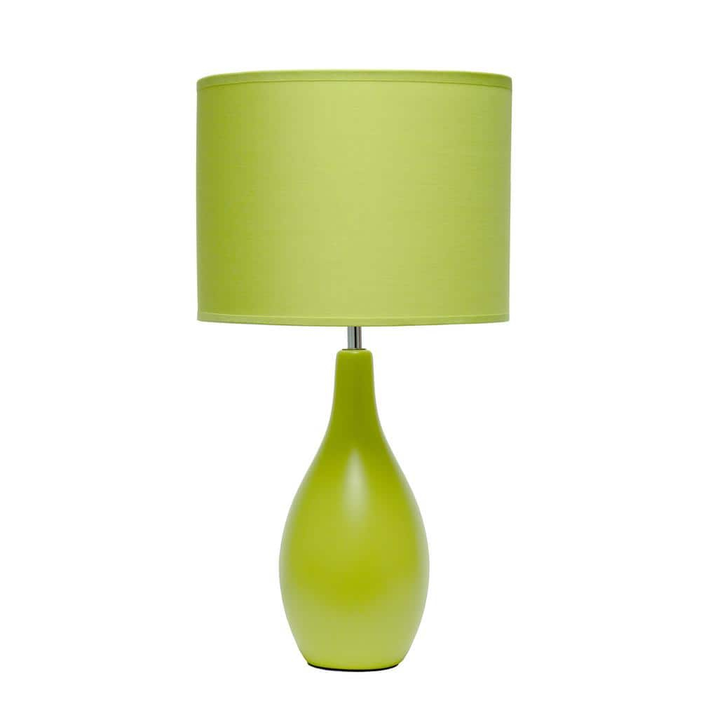 Simple Designs Oval Bowling Pin Base Ceramic Table Lamp