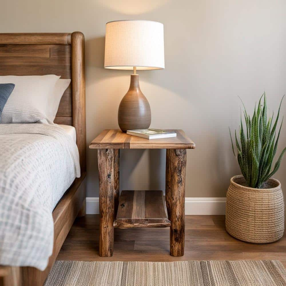 Glacier Country Collection Nightstand with Shelf