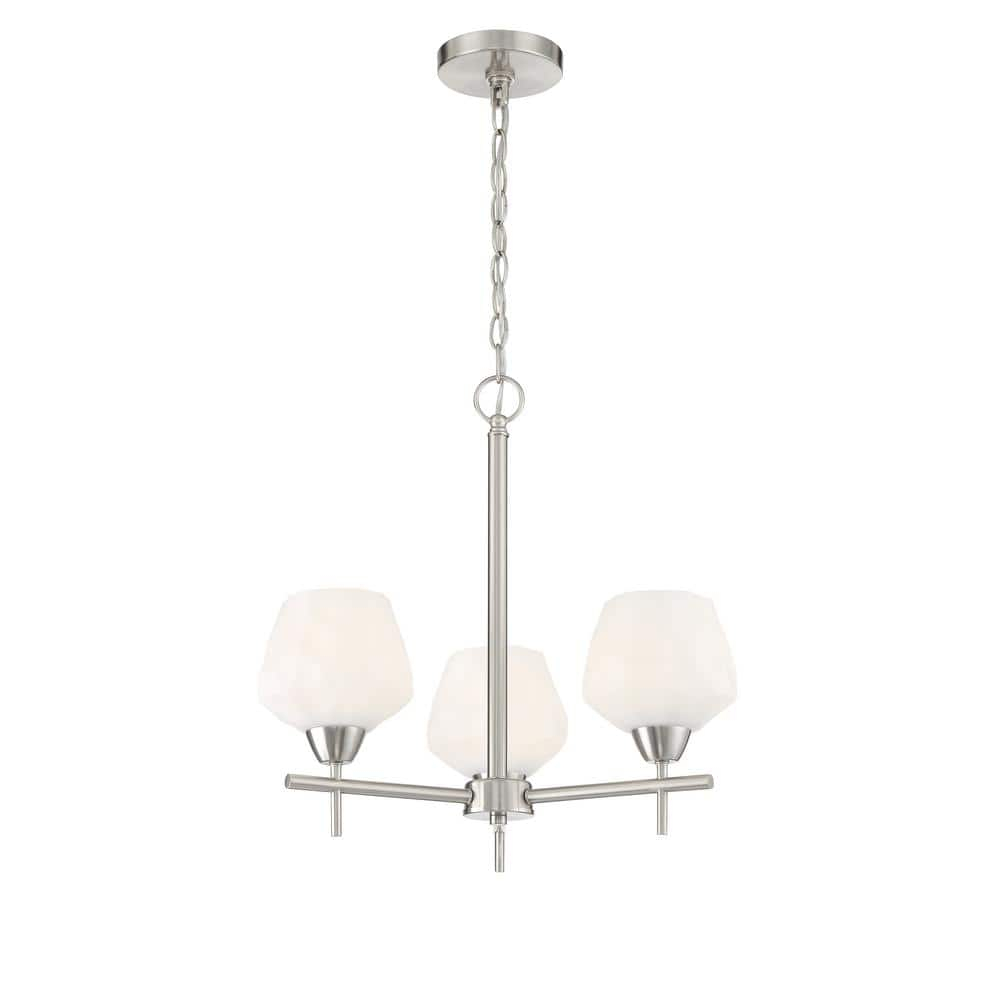 3 Light Chandelier-Brushed Nickel Finish    -Traditional Installation Minka Lavery 2173-84