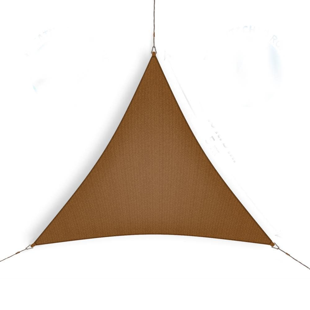 Coolaroo Ready-to-Hang Shade Sail - 90% UV Block Breathable Outdoor Sun Shade with Pre-Attached Ropes for Patios, Gardens & Seasonal Use, 12ft, Triangle, Coca