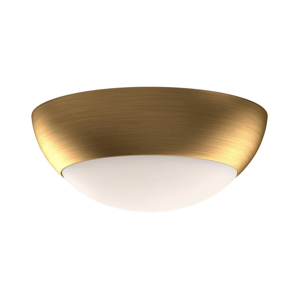 Rubio 12.25" Matte Black and Gold Glass Flush Mount