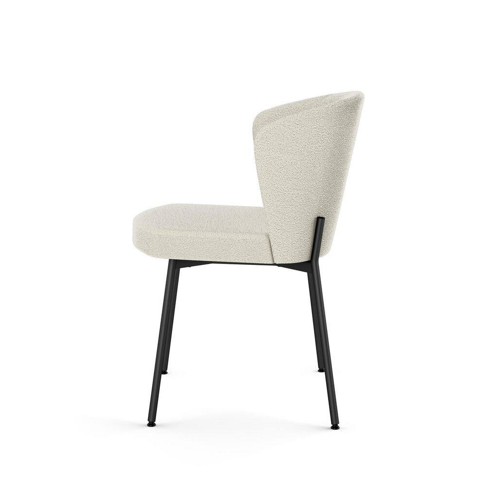 Amisco Camilla Dining Chair - Cream Bouclé Polyester / Black Metal