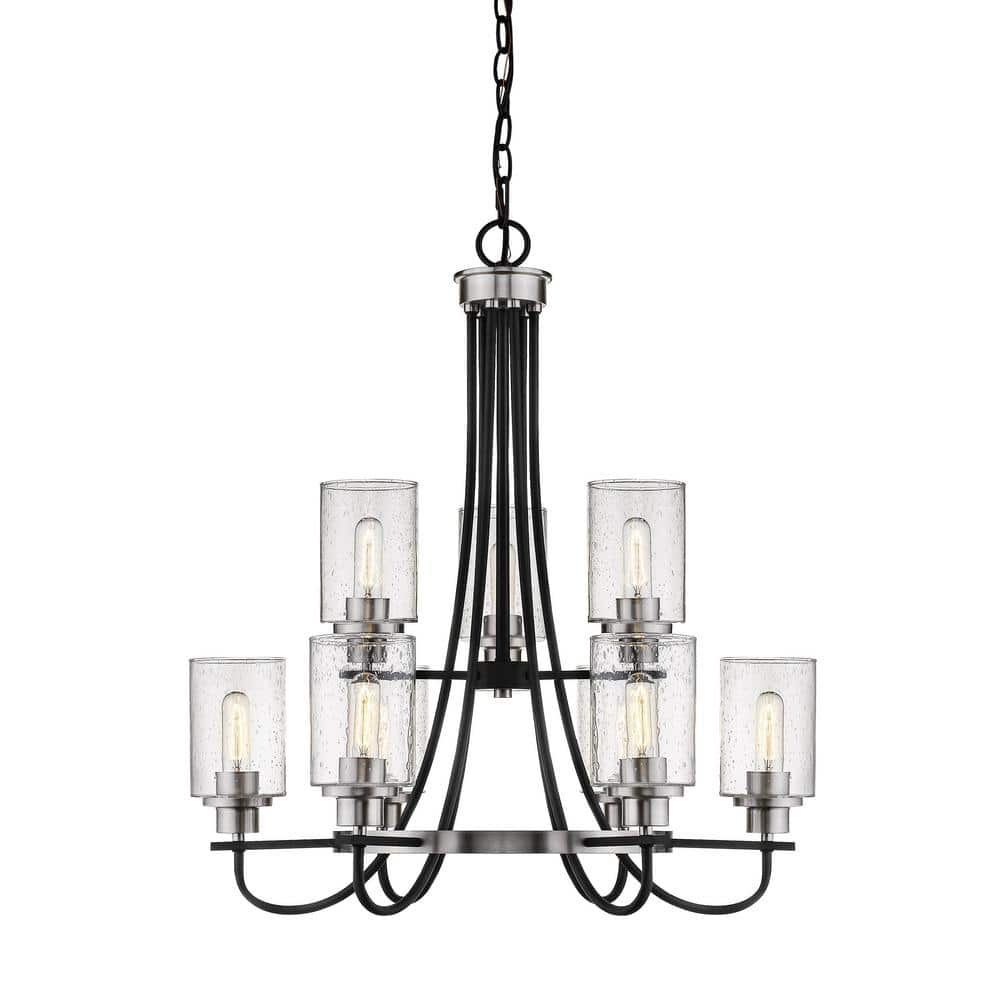 Millennium Lighting Clifton 9 - Light Chandelier in  Matte Black/Brushed Nickel