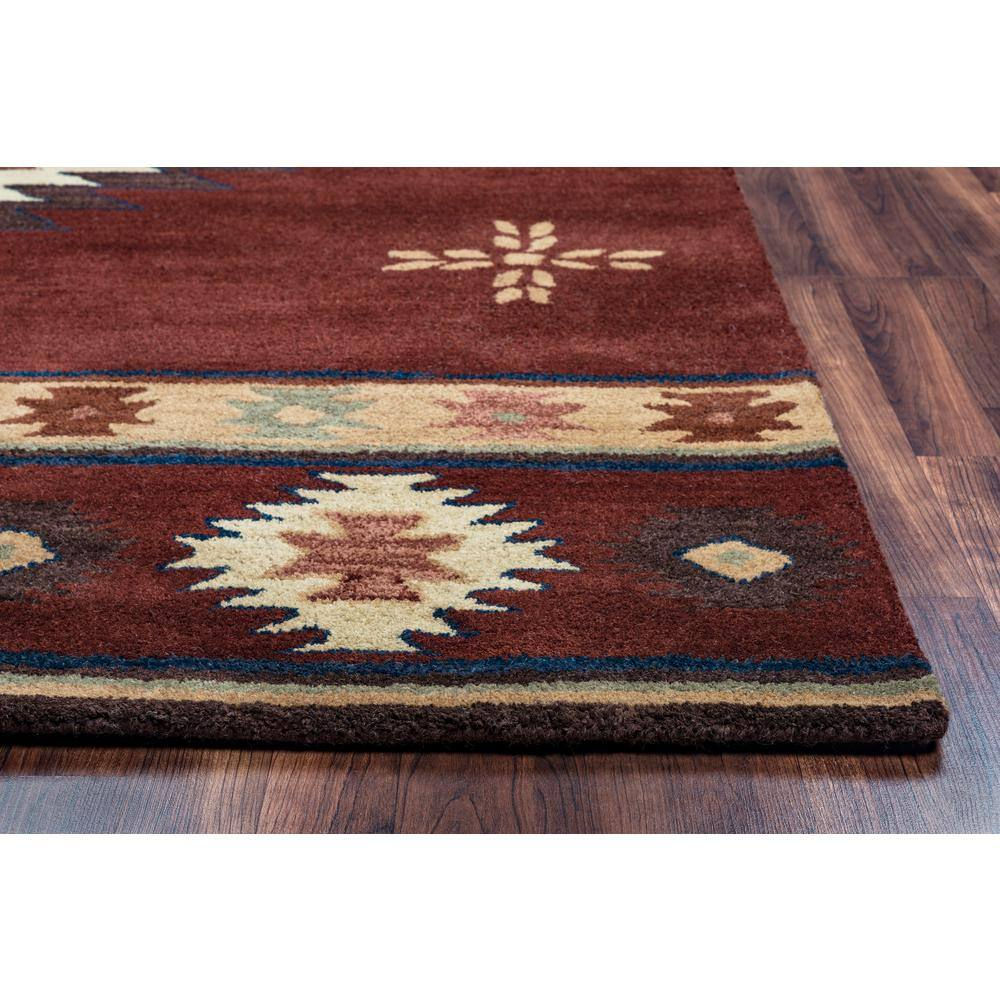 Alora Decor Ryder 6'6" x 9'6" Tribal Burgundy/Tan/Sage/Navy Hand-Tufted Rug