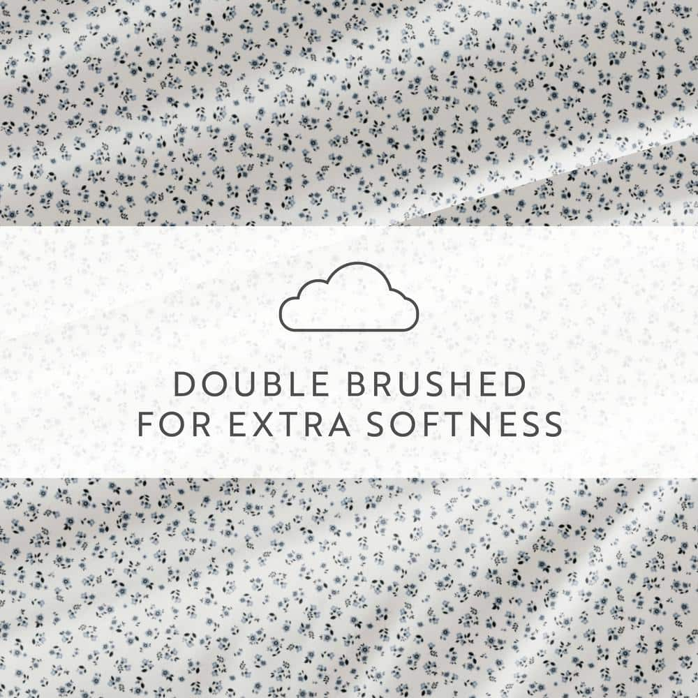 IEnjoy Home 4 Piece Sheet Set Patterned Microfiber Ultra Soft Bedding in Floral Dream