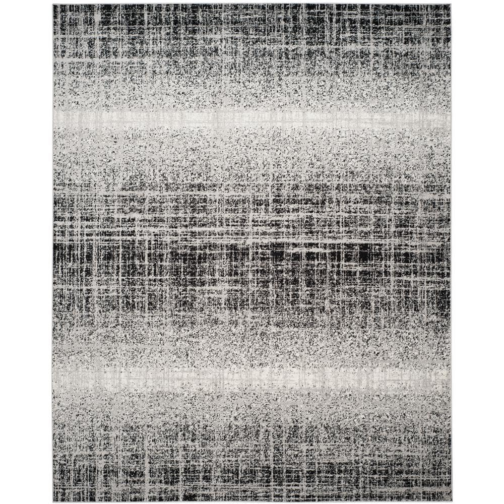 SAFAVIEH Adirondack Kiersten Abstract Faded Area Rug, Silver/Black, 8' x 10'