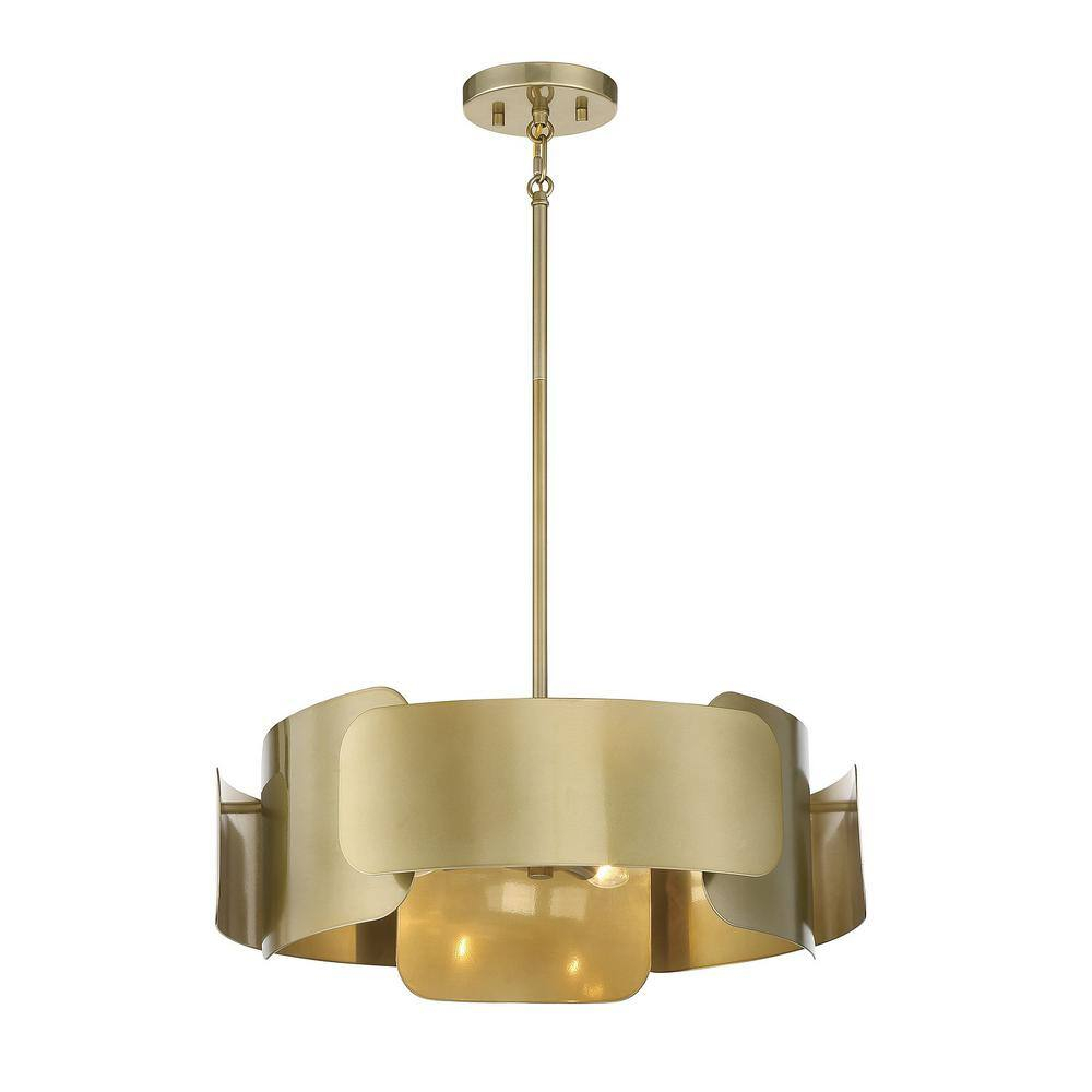 Trade Winds Bangle 4-Light Pendant in Burnished Brass