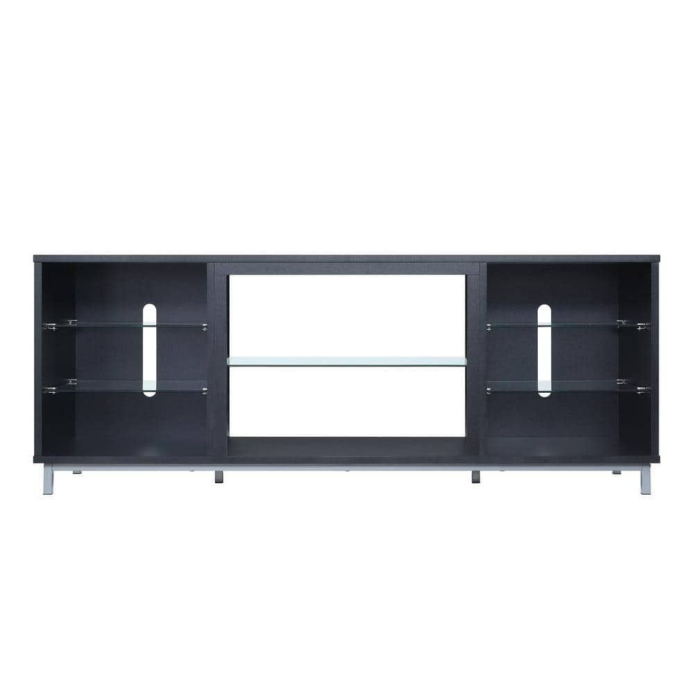Manhattan Comfort Brighton Wood TV Stand for TVs up to 56" in Black
