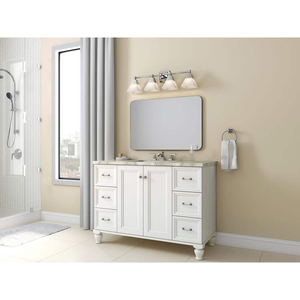 Elegant Crown Molding Inspired 4-Light Polished Chrome Sconce