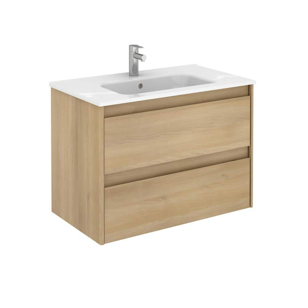 Ws Bath Collections Ambra 80 Ambra 32" Wall Mounted Single Basin Vanity Set - Wood
