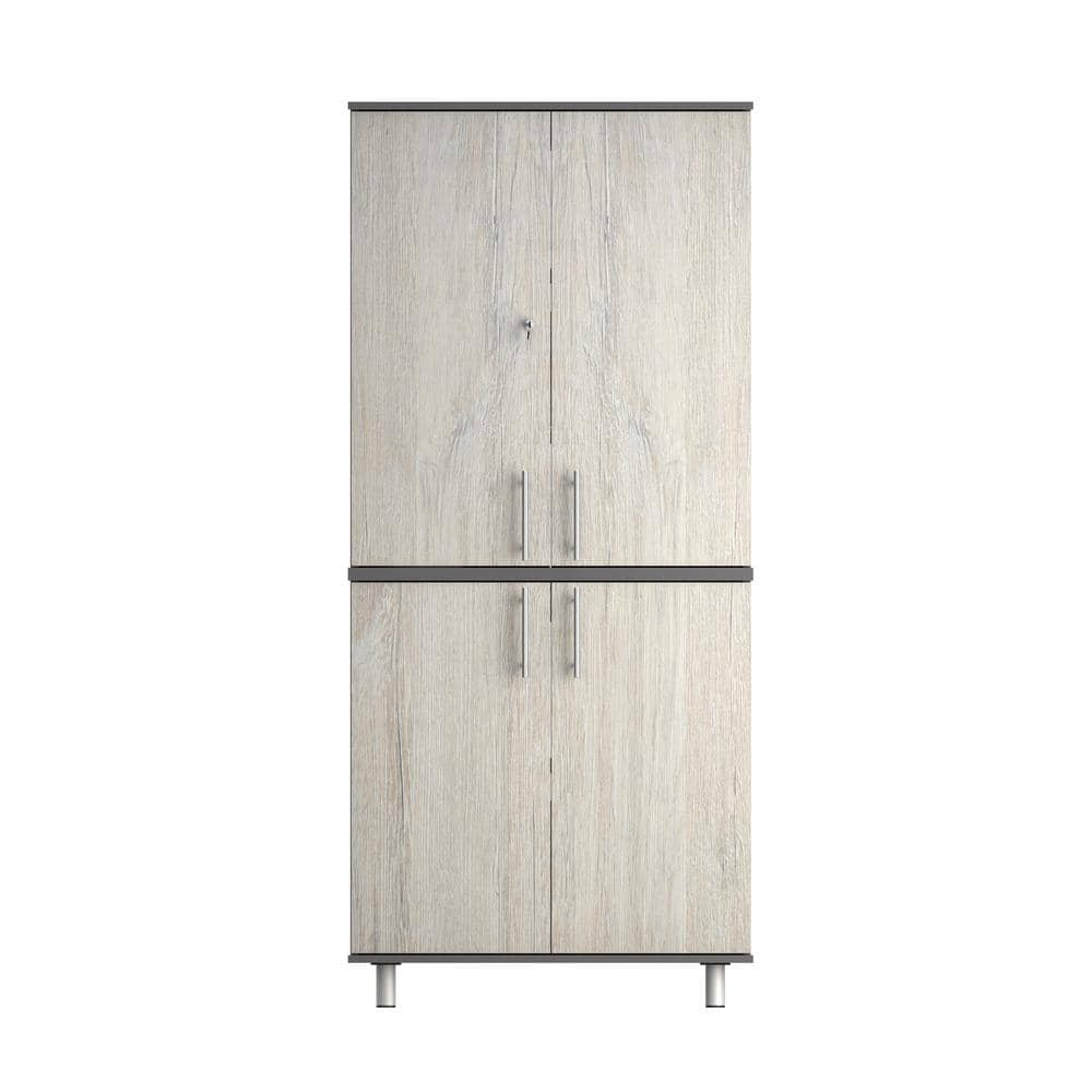 Inval America Kratos 5-Shelf Garage Storage Cabinet in Chantilly/Dark Gray