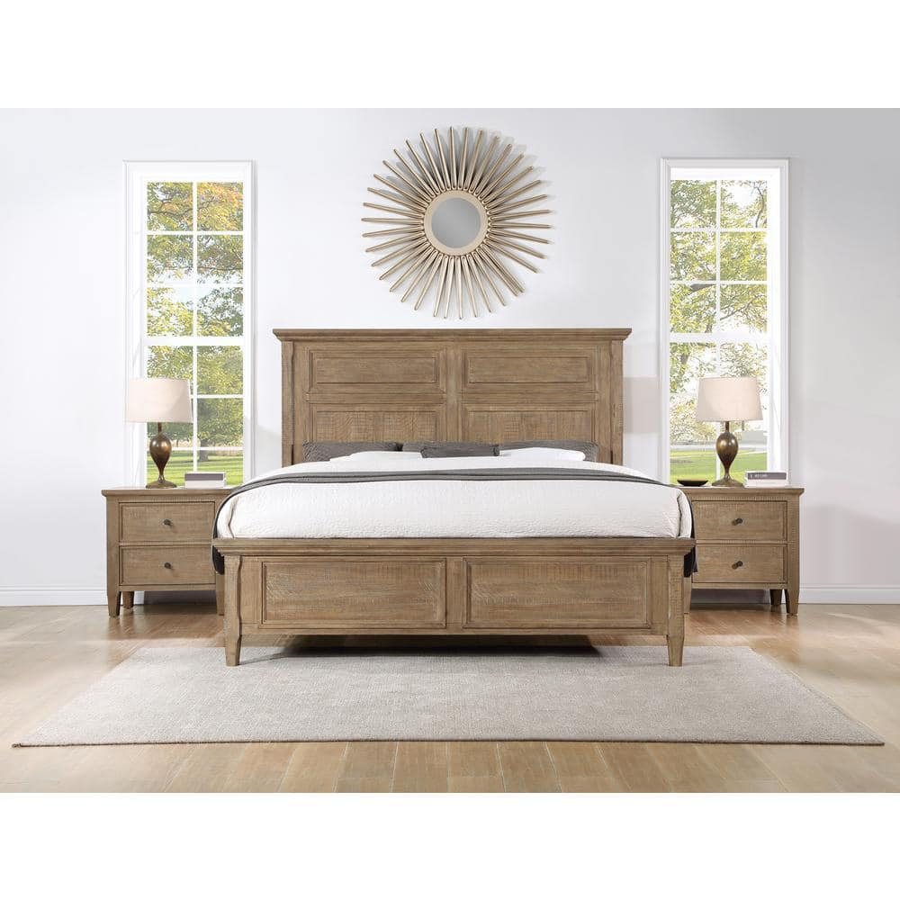 Steve Silver Riverdale Rustic Modern Nightstand with Two Drawers, Driftwood