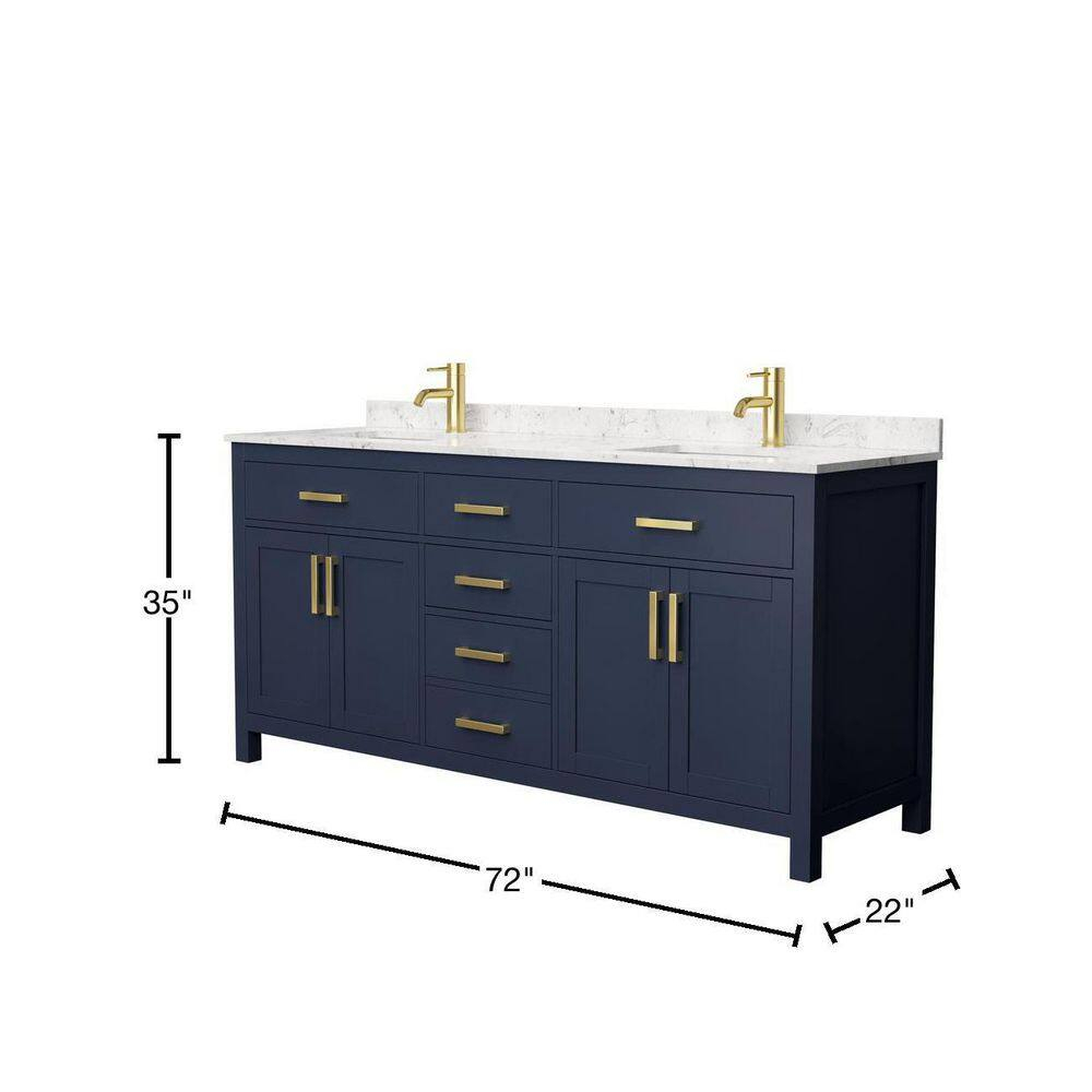 Beckett 72" Freestanding Double Bathroom Vanity with Cultured Marble Top