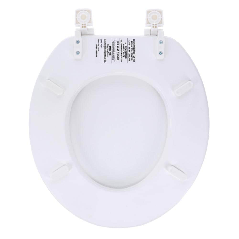 Ginsey Round Soft Cushion Toilet Seat, White