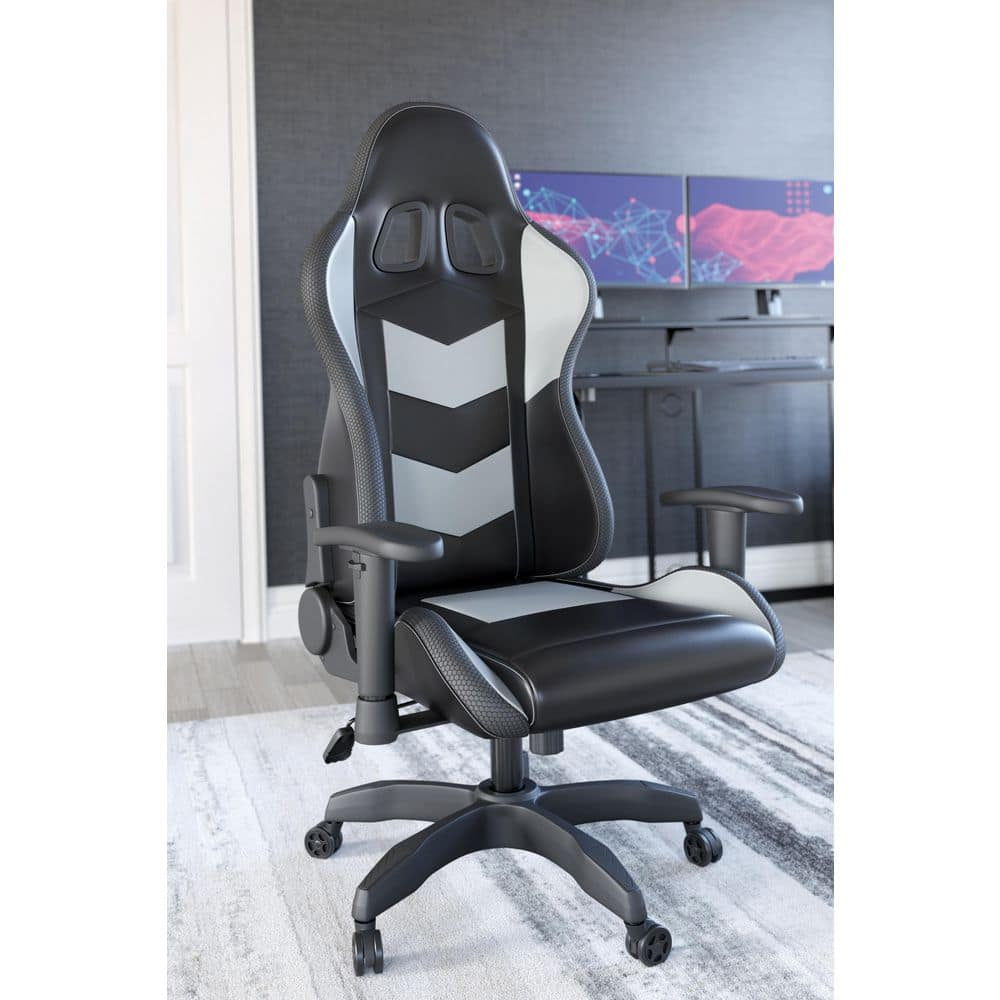 Signature Design by Ashley Contemporary Lynxtyn Home Office Desk Chair Black/Gray