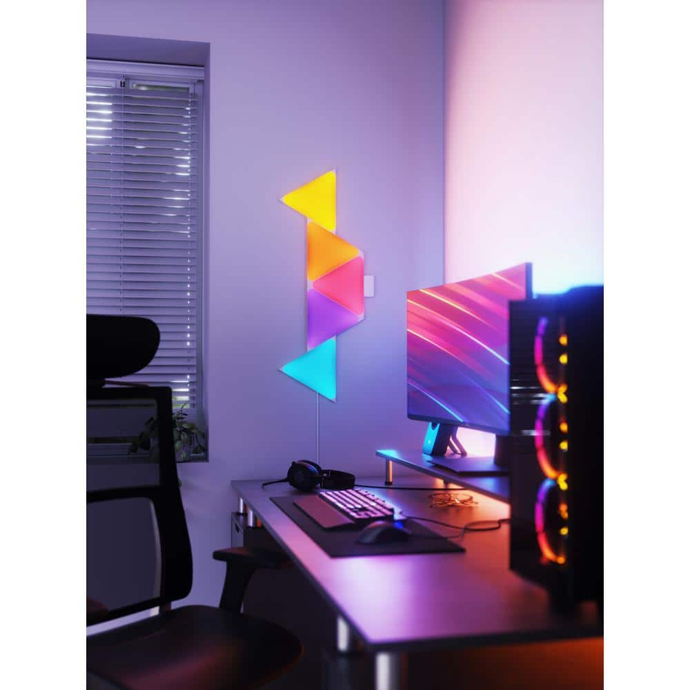 EcoSmart Smart Color Changing Dimmable 5 Geometric Triangle LED Light Panels