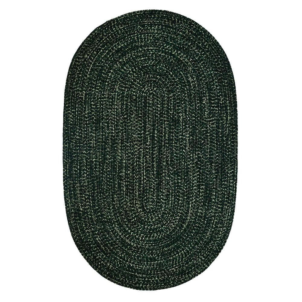Better Trends Chenille Tweed Braid Collection is Durable and Stain Resistant Reversible Indoor Area Utility Rug 100% Polyester in Vibrant Colors, 96" x 120" Oval, Diluth & Emerald