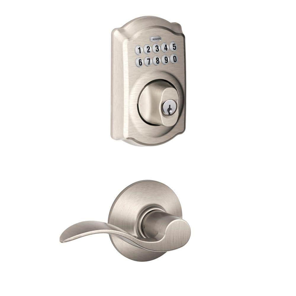 New Schlage Camelot Electronic Door Lock Deadbolt FBE365 CAM 619 w/Accent Lever