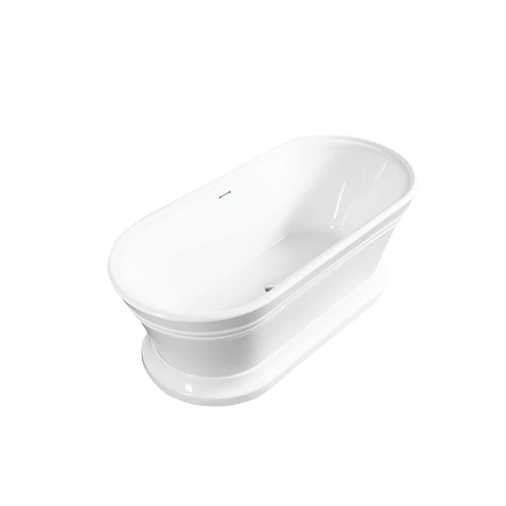 Vanity Art 54" Non-Slip Acrylic Freestanding Bathtub