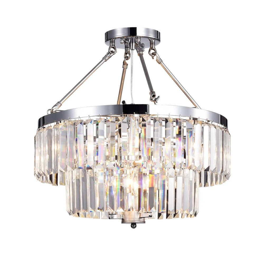 Hong Kong Best New Zhu Yuan Lighting Co. Alytus 9-Light Semi Flush Mount for Dining/Living Room Bedroom Office Foyer Chrome