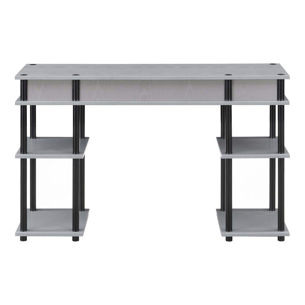 Designs2Go No-tools Student Desk in Gray Wood Finish and Black Steel Poles