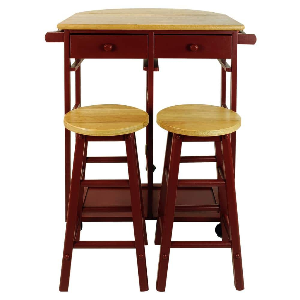 Casual Home Breakfast Cart with Drop-Leaf Table