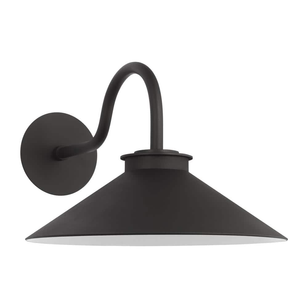 Generation Lighting Modern Barn Light 11.375-in H Black Hardwired Dark Sky Integrated LED Outdoor Wall Light