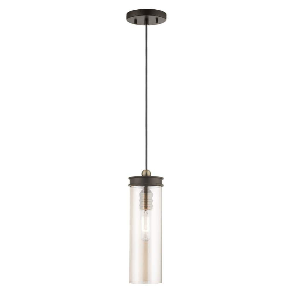 Livex Lighting Art Glass 1 - Light Pendant in  Bronze