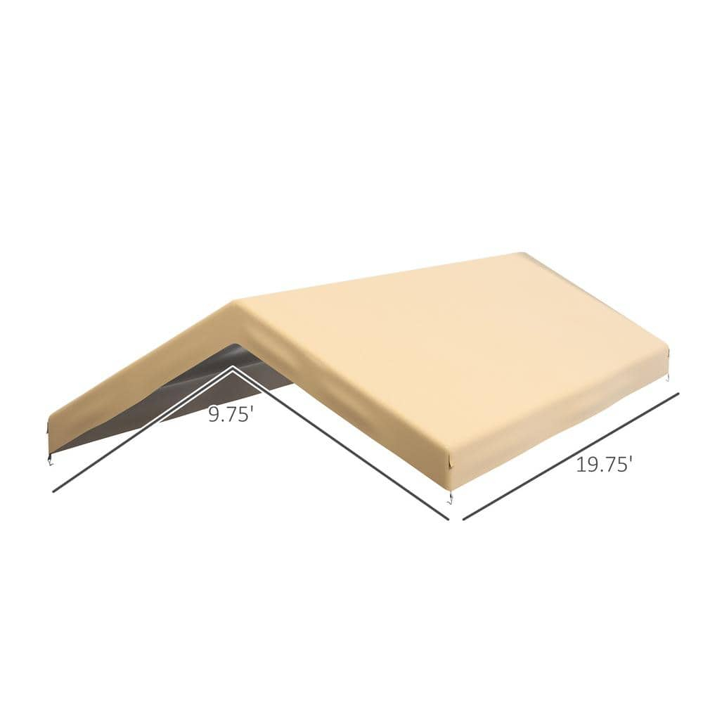 10' x 20' Beige Waterproof UV Protected Carport Canopy Cover
